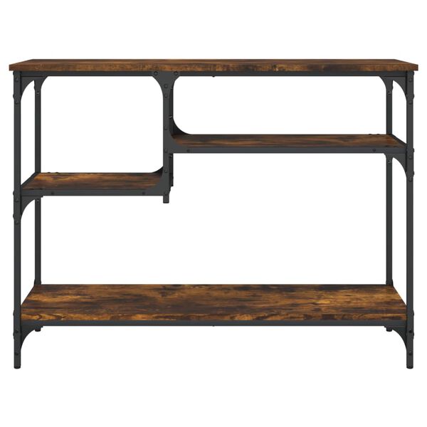 vidaXL Console Table Smoked Oak Engineered wood, metal 39.4 x 13.8 in