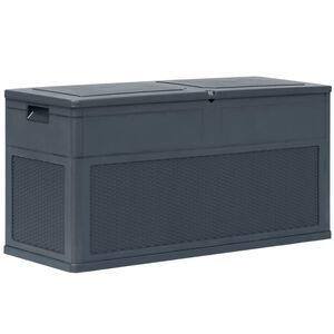 vidaXL Cushion Box Anthracite Plastic Medium Cushion Box Rectangular