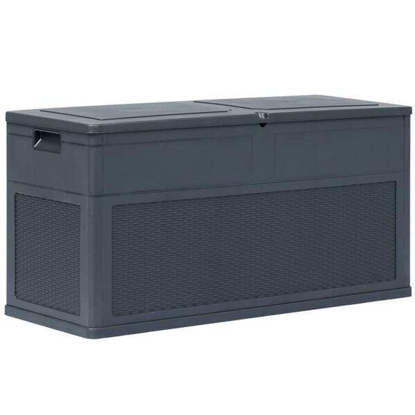 vidaXL Cushion Box Anthracite Plastic Medium Cushion Box Rectangular