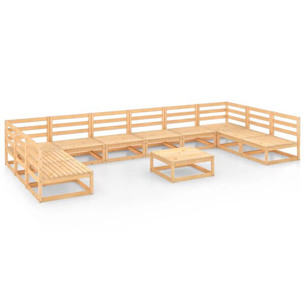 vidaXL Garden Lounge Set Brown Solid pine wood Moderate Modular