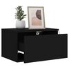 vidaXL Wall-mounted Bedside Cabinet Black Engineered wood Medium