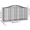 vidaXL Gabion Basket Set of 10 Silver Galvanized Iron Decorative Inlays