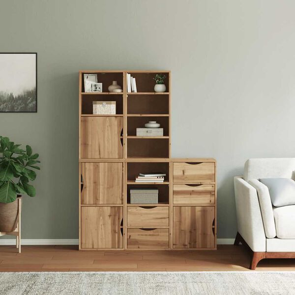 vidaXL Side Cabinet Honey wax Solid pine wood, engineered wood Standard