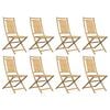 vidaXL Garden Chair Set of 8 Natural Bamboo Bamboo Medium Foldable