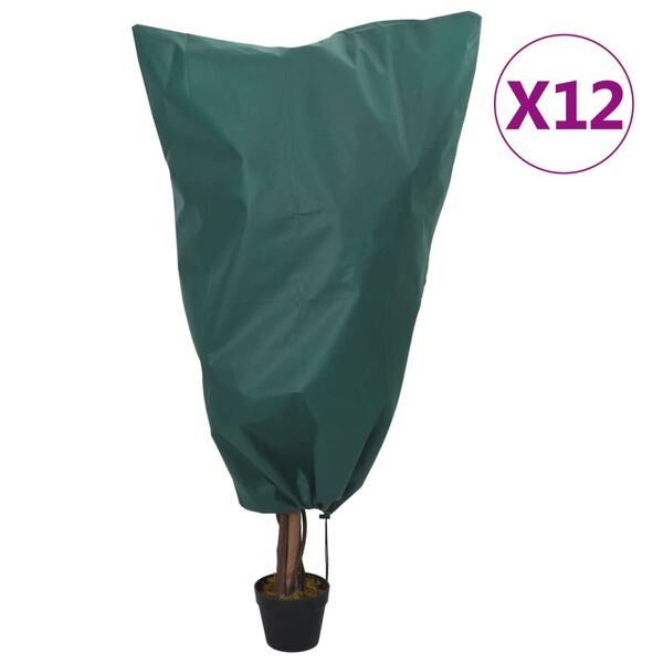 vidaXL Plant Fleece Covers with Drawstring 12 pcs 0.77 oz/ft&sup2;  2.6x3.9'