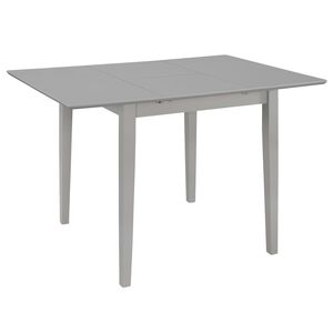 vidaXL Dining Table Grey Solid Rubberwood/MDF 31.5-47.2 x 31.5 in