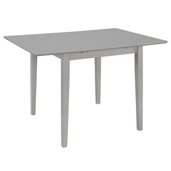 vidaXL Dining Table Grey Solid Rubberwood/MDF 31.5-47.2 x 31.5 in