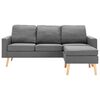 vidaXL Sofa Light Grey 100% polyester, solid pine wood, rubberwood Large