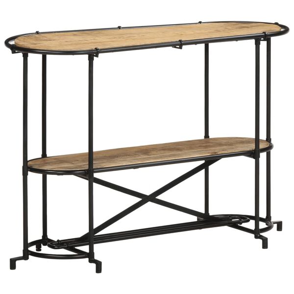 vidaXL Console Table Brown and black Rough mango wood, iron Medium