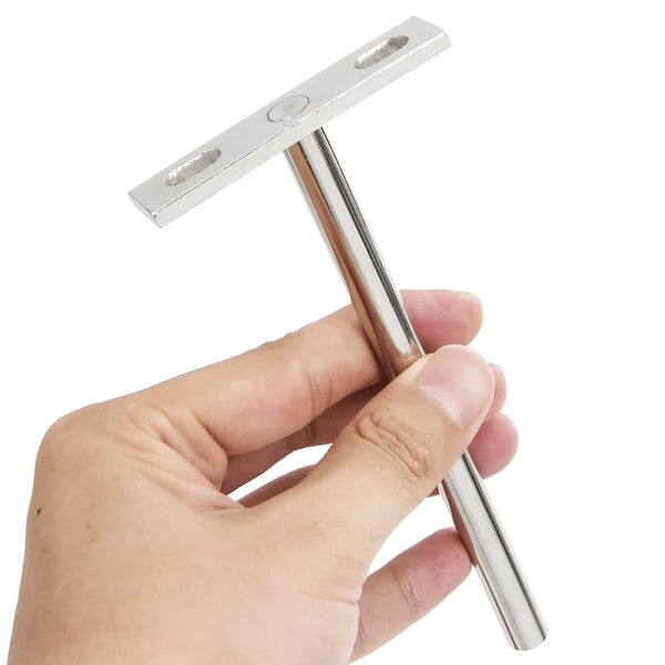 vidaXL Floating Shelf Brackets 12pcs Invisible &Oslash;0.39x5.91" Carbon Steel