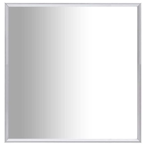 vidaXL Mirror Silver Glass, PVC Medium Minimalistic Mirror Square