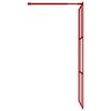 vidaXL Walk-in Shower Wall with Clear ESG Glass Red 31.5"x76.8"