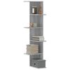 vidaXL Wall Corner Shelf Grey Sonoma Engineered wood Large
