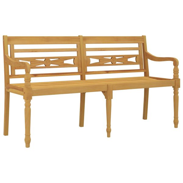 vidaXL Bench Solid Teak Wood, Polyester 59.1 in Durable Bench