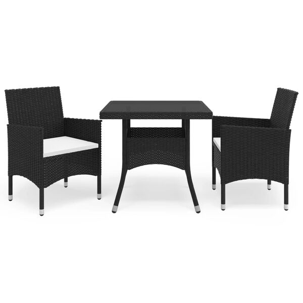 vidaXL Dining Set Black and Cream
