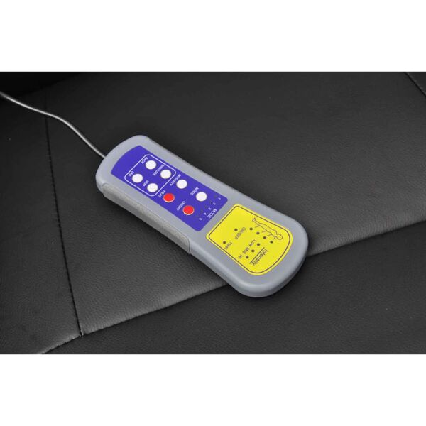 vidaXL Massage Chair with Footstool Black Faux Leather