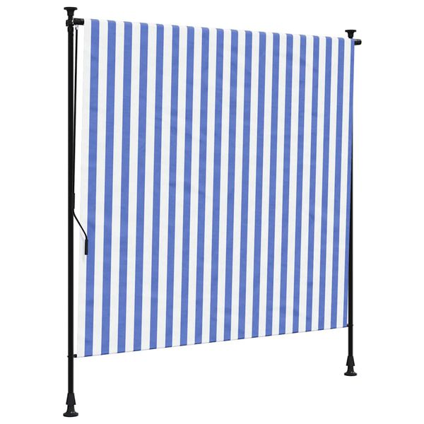 vidaXL Outdoor Roller Blind Blue and White