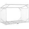 vidaxL Firewood Rack with Rain Cover 59.4"x31.7"x43.5" Galvanized Steel