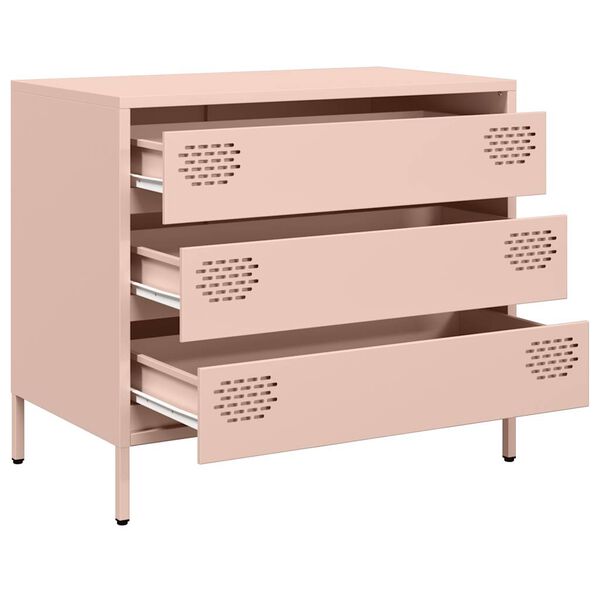 vidaXL Sideboard Pink Cold-rolled steel 26.8 in x 15.4 in x 23.0 in