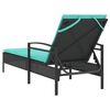 vidaXL Sun lounger Reclining Black 63 x 200 x 81cm poly rattan