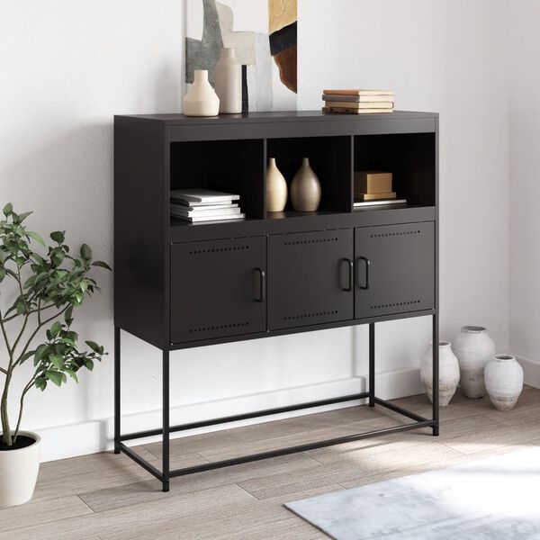 vidaXL Sideboard Black Cold-rolled steel Standard Sideboard