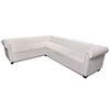vidaXL Chesterfield Corner Sofa 6-Seater Artificial Leather White