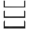 vidaXL Wall Shelves 3 pcs Black Oak 58x18x18 cm Engineered Wood
