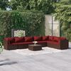 vidaXL Garden Lounge Set Brown PE Rattan Large Modular