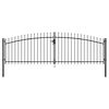 vidaXL Double Door Fence Gate with Spear Top 157.5"x78.7"