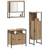 vidaXL Bathroom Furniture Set with Shelf 3 pcs Brown Engineered wood