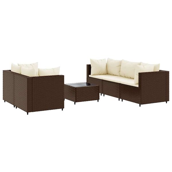 vidaXL Patio Lounge Set Set of 5 Brown