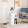 vidaXL Side Table White Engineered wood Small Square Modern