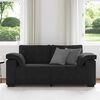vidaXL Loveseat Sofa Black Velvet, Polyester, Plywood, Steel 2-Seater