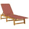 vidaXL Sun Lounger Red Solid Acacia wood Standard Sun Lounger