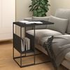 vidaXL Side Table Black Engineered wood, iron Medium Side Table