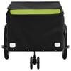 vidaXL Bike Trailer Black and Green 66.1 lb Iron
