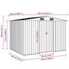 vidaXL Garden Shed Grey Galvanized Steel Large Garden Shed Rectangular