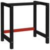 vidaXL Metal Frame Black and Red Metal with powder coating