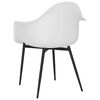vidaXL Dining Chair Set of 2 White Polypropylene, Powder-coated metal