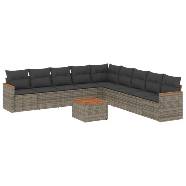 vidaXL Garden Sofa Set Grey