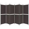 vidaXL 6-Panel Room Divider Brown 118.1"x70.9" Fabric