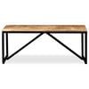 vidaXL Bench Wood with Black Legs Solid Mango Wood, Steel Medium Durable