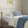 vidaXL Headboard White Powder-coated steel Twin Bed Classic/Traditional