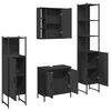 vidaXL Bathroom Cabinet Set Black Engineered Wood Large Adjustable Feet