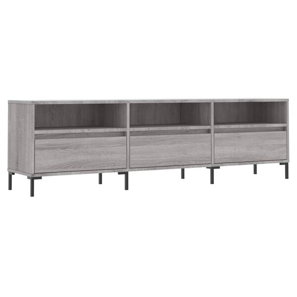 vidaXL TV Cabinet Grey Sonoma Engineered Wood, Iron Large TV Cabinet