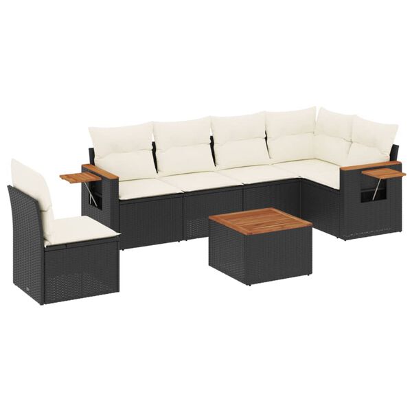 vidaXL Garden Sofa Set Black
