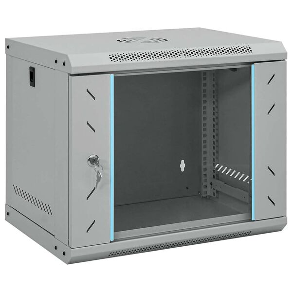 vidaXL Network Cabinet with Storage Gray 53 x 45 x 45 cm Steel