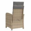 vidaXL Reclining Garden Chair Mix beige PE rattan Adjustable Footrests