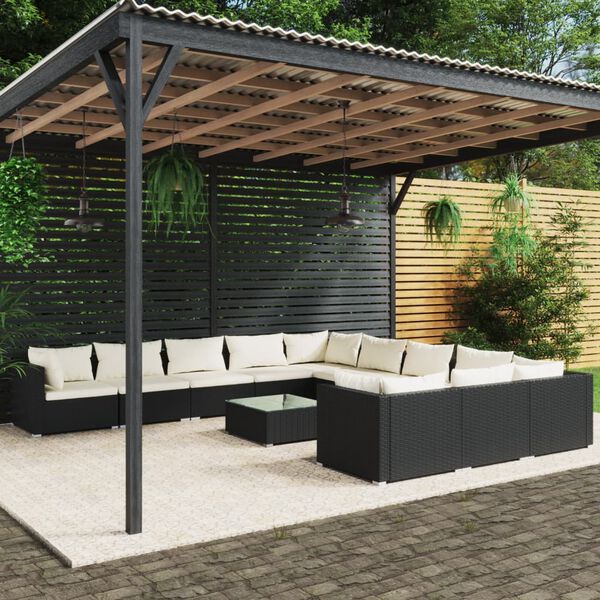 vidaXL Garden Lounge Set Black