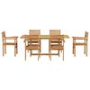 vidaXL Garden Dining Set 7 pcs Brown Solid Teak Wood